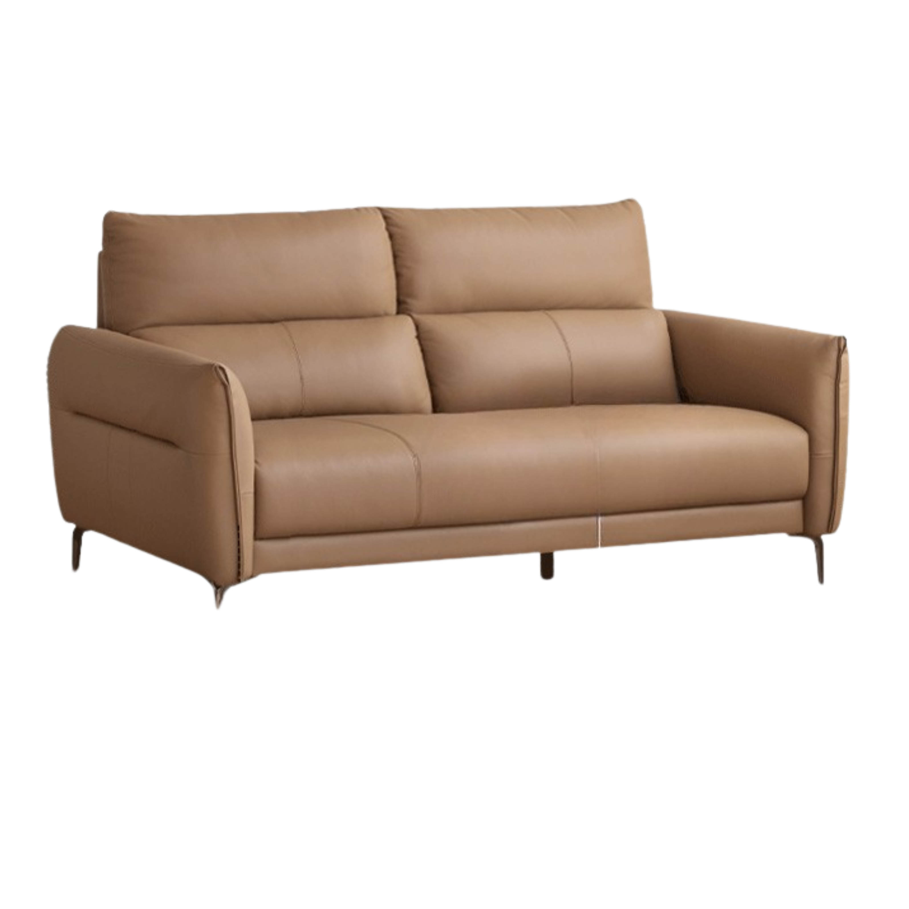 Genuine Leather High-Back Modern Sofa