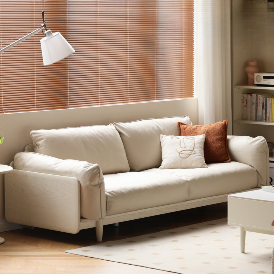 Oak solid woof Cream Style Sofa: