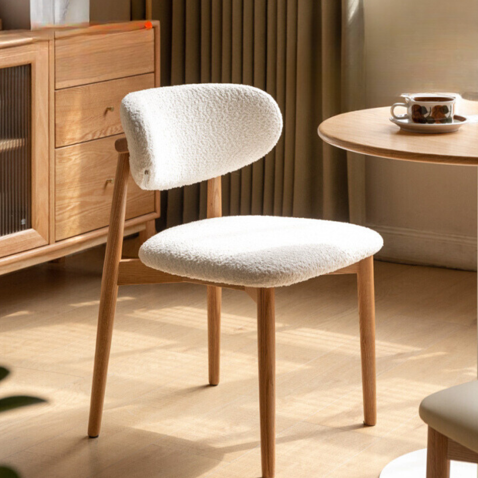 Oak Solid Wood  lamb velvet cloud cotton Dining Chair :