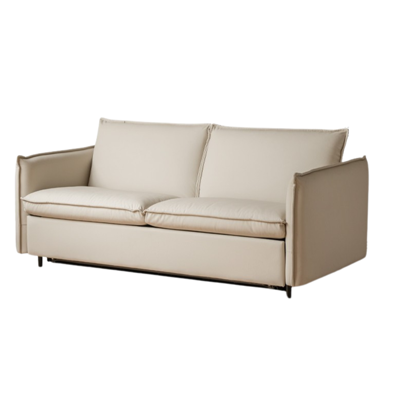 Leather White Cream Style Folding Dual-purpose Sofa