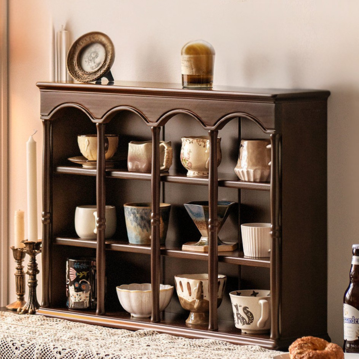 Poplar Solid Wood American Retro dish rack storage cup holder