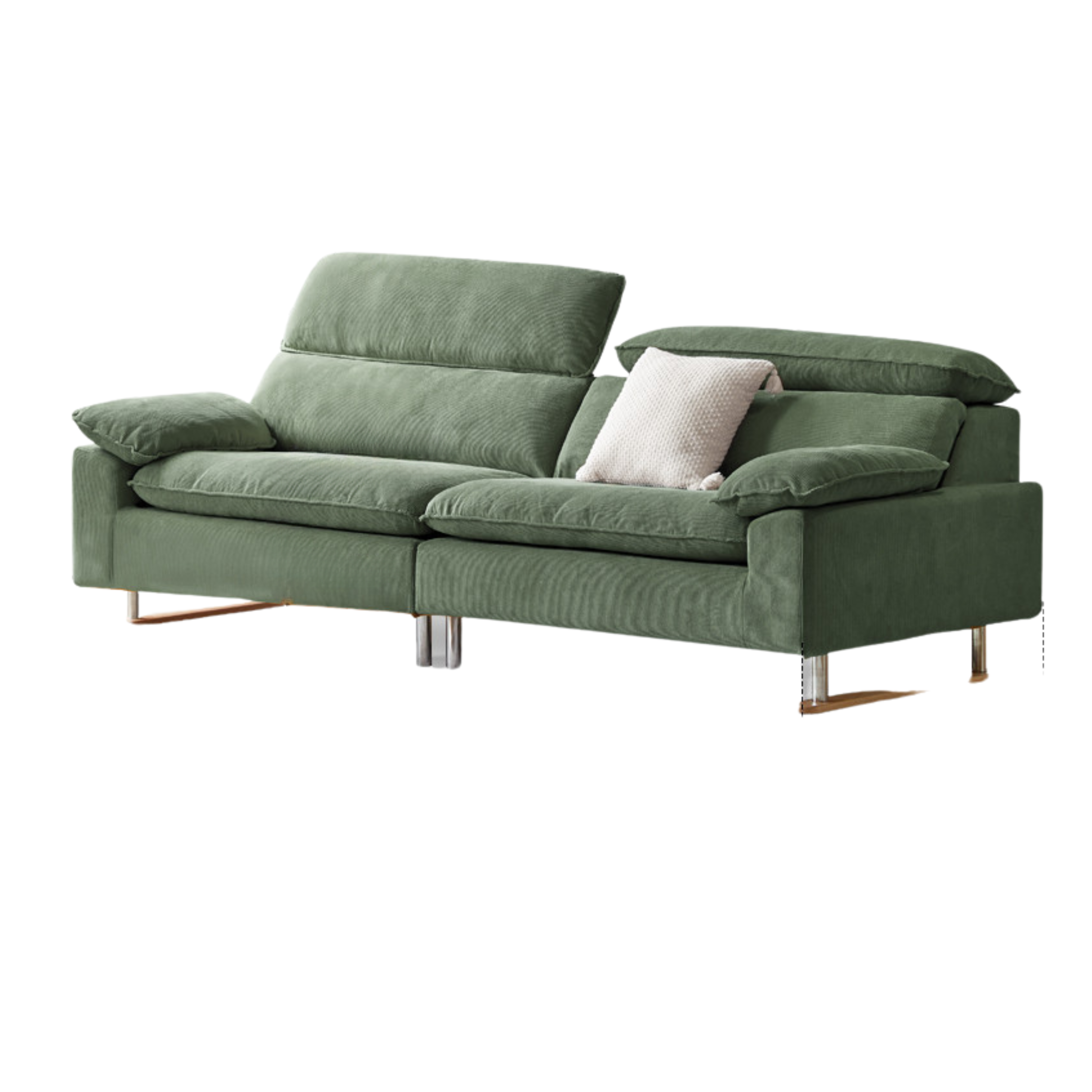High-Back Corduroy Fabric Sofa with Removable Cover
