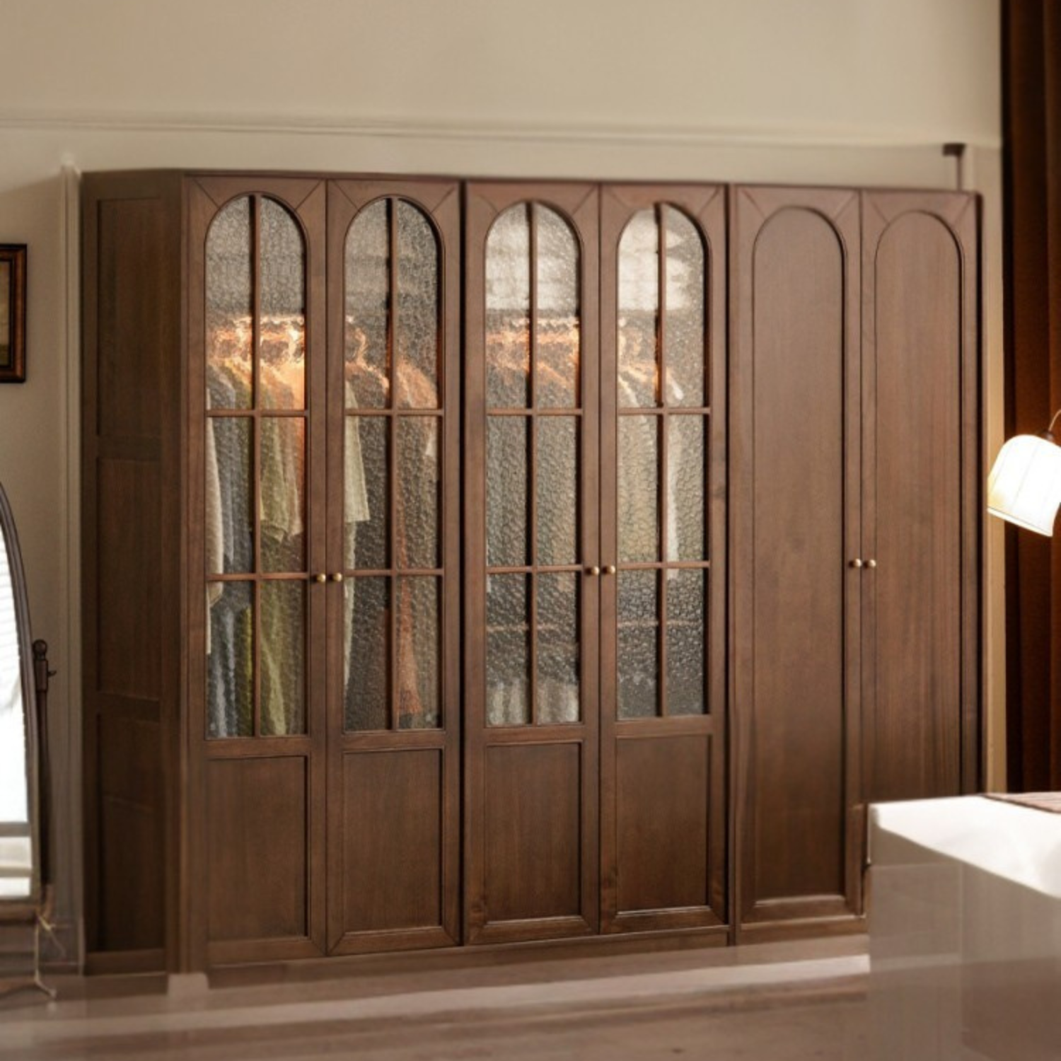 Solid Sandalwood French Retro Style Wardrobe