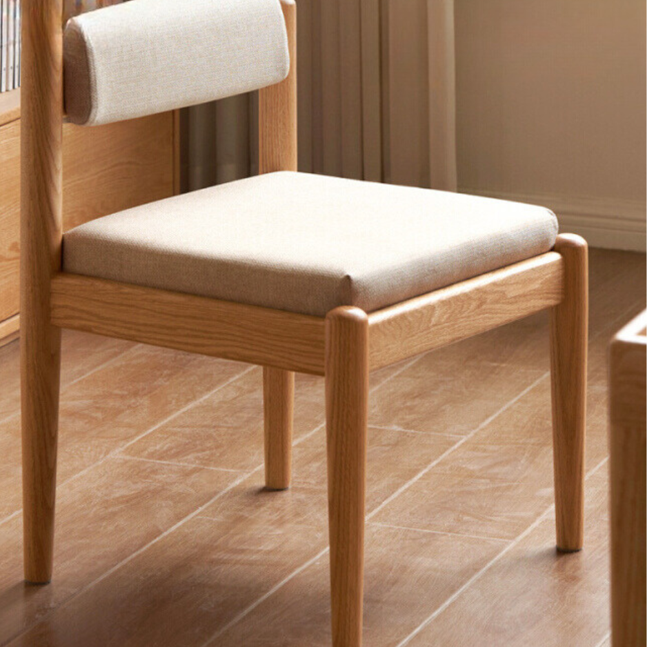 Oak Solid Wood Low Back Small Dining Chair: