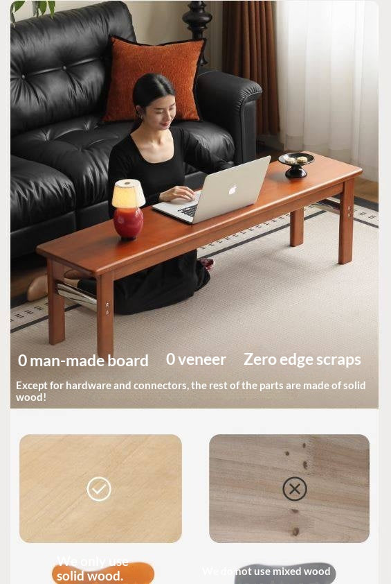 Tulipwood Solid Wood Vintage Style Long Bench