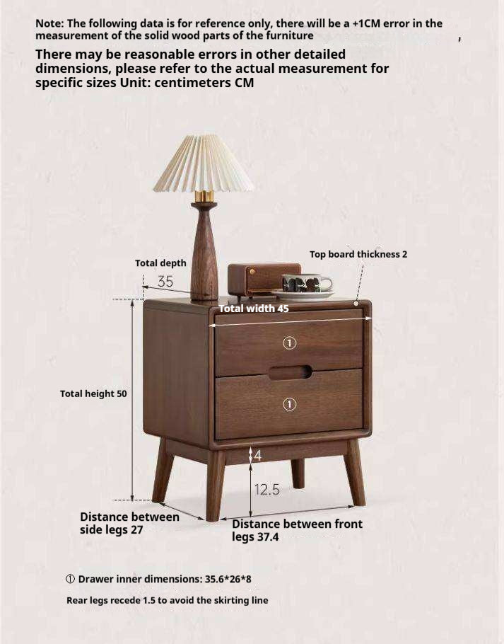 Sandalwood Solid Wood Modern Style Nightstand