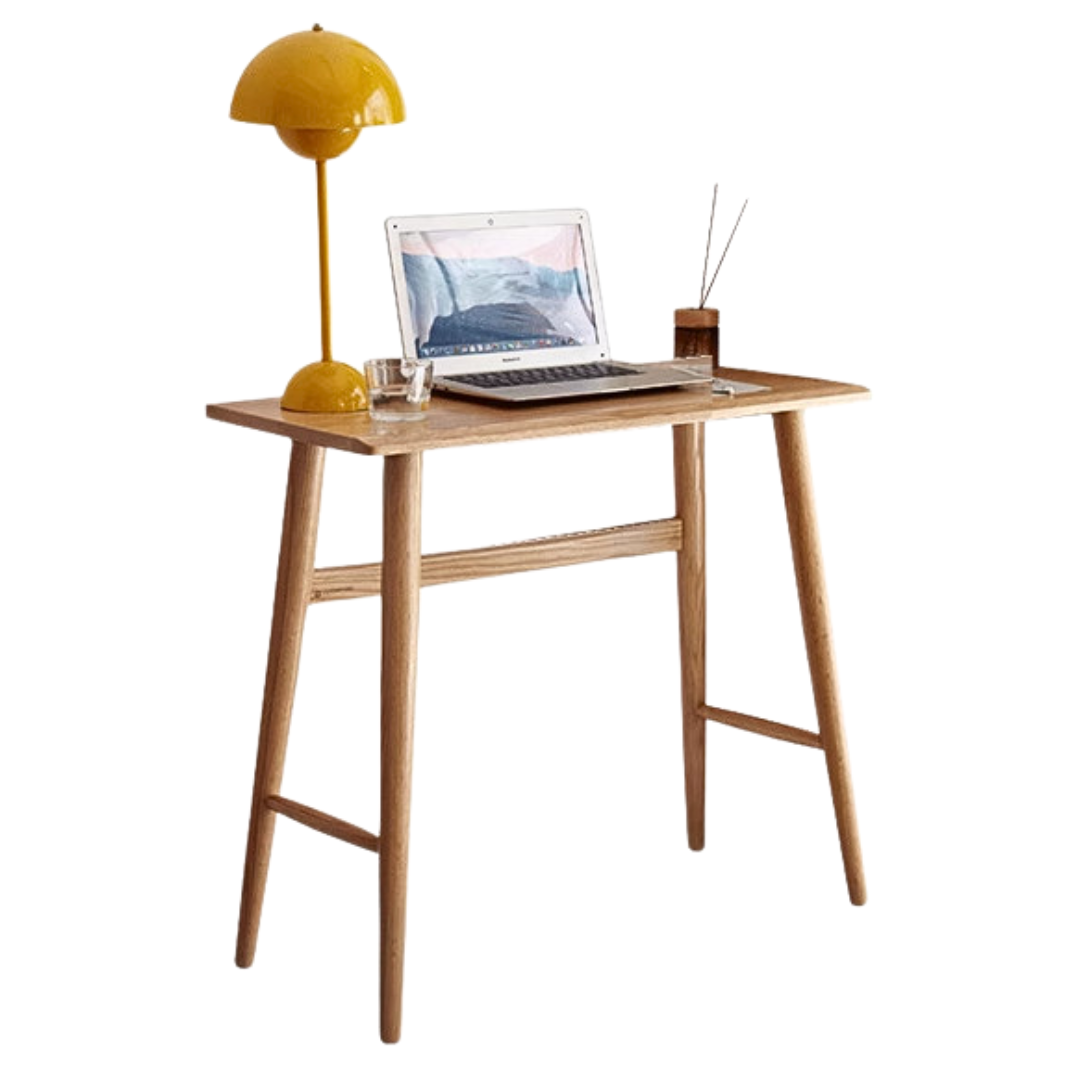 Oak, Cherry Solid Wood Narrow Office Desk