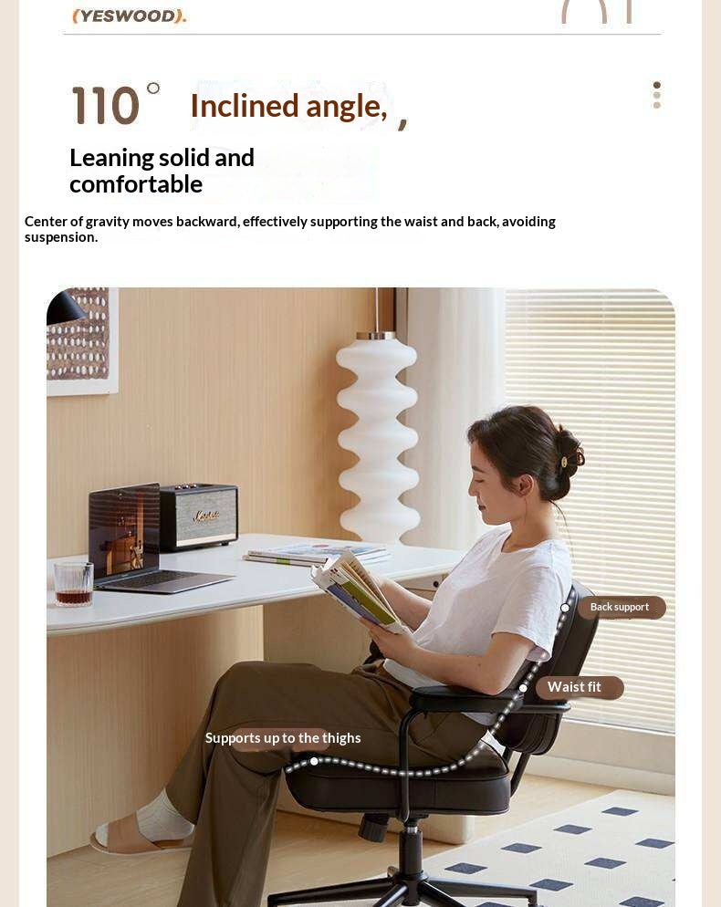 Leather Swivel Office Chair with Armrests