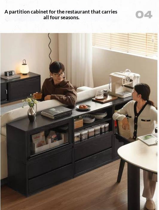 Oak Solid Wood TV Stand Combination Bookcase