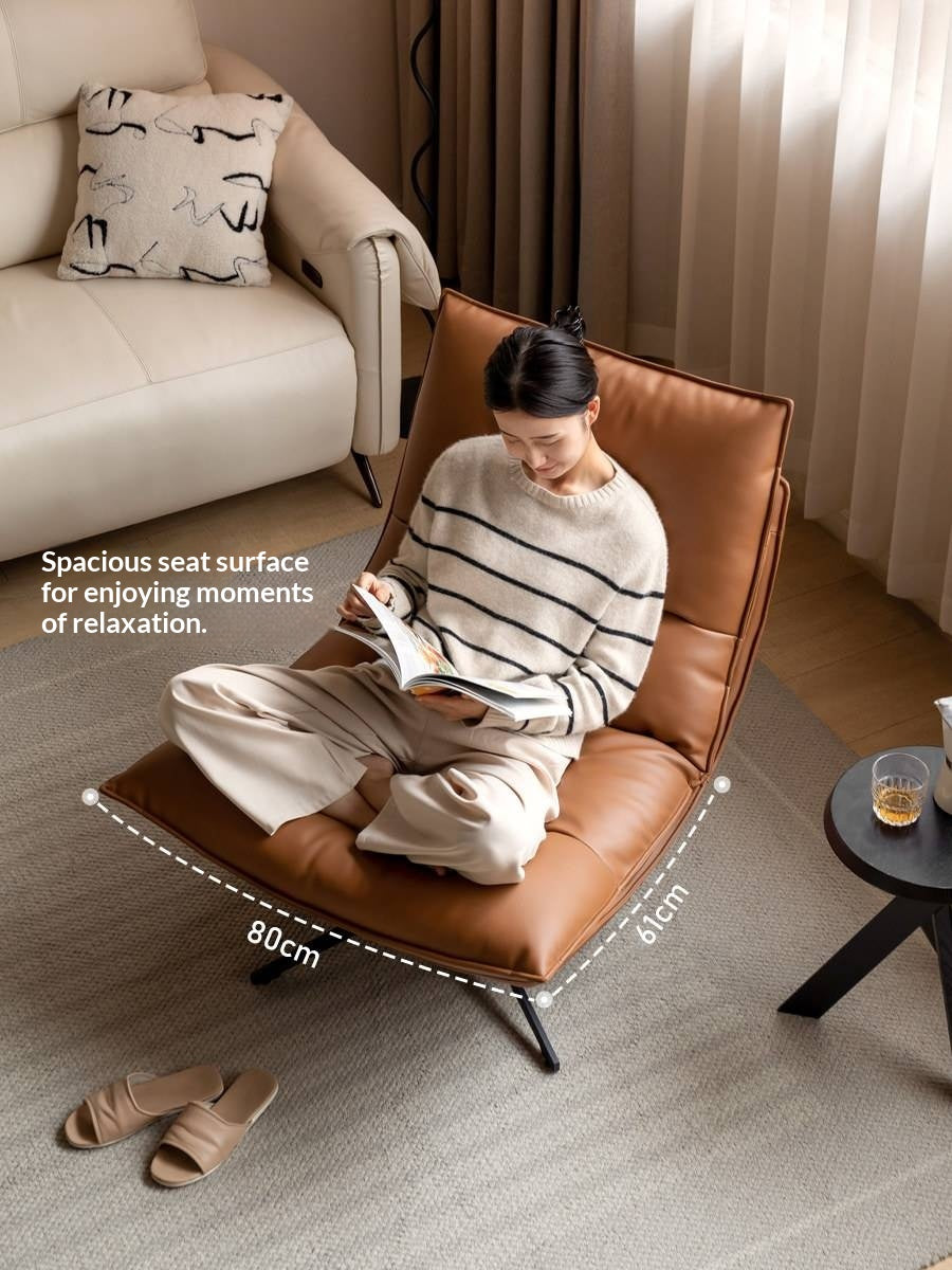 Italian Modern Swivel Lounge Chair with Upholstered Cushion eco leather