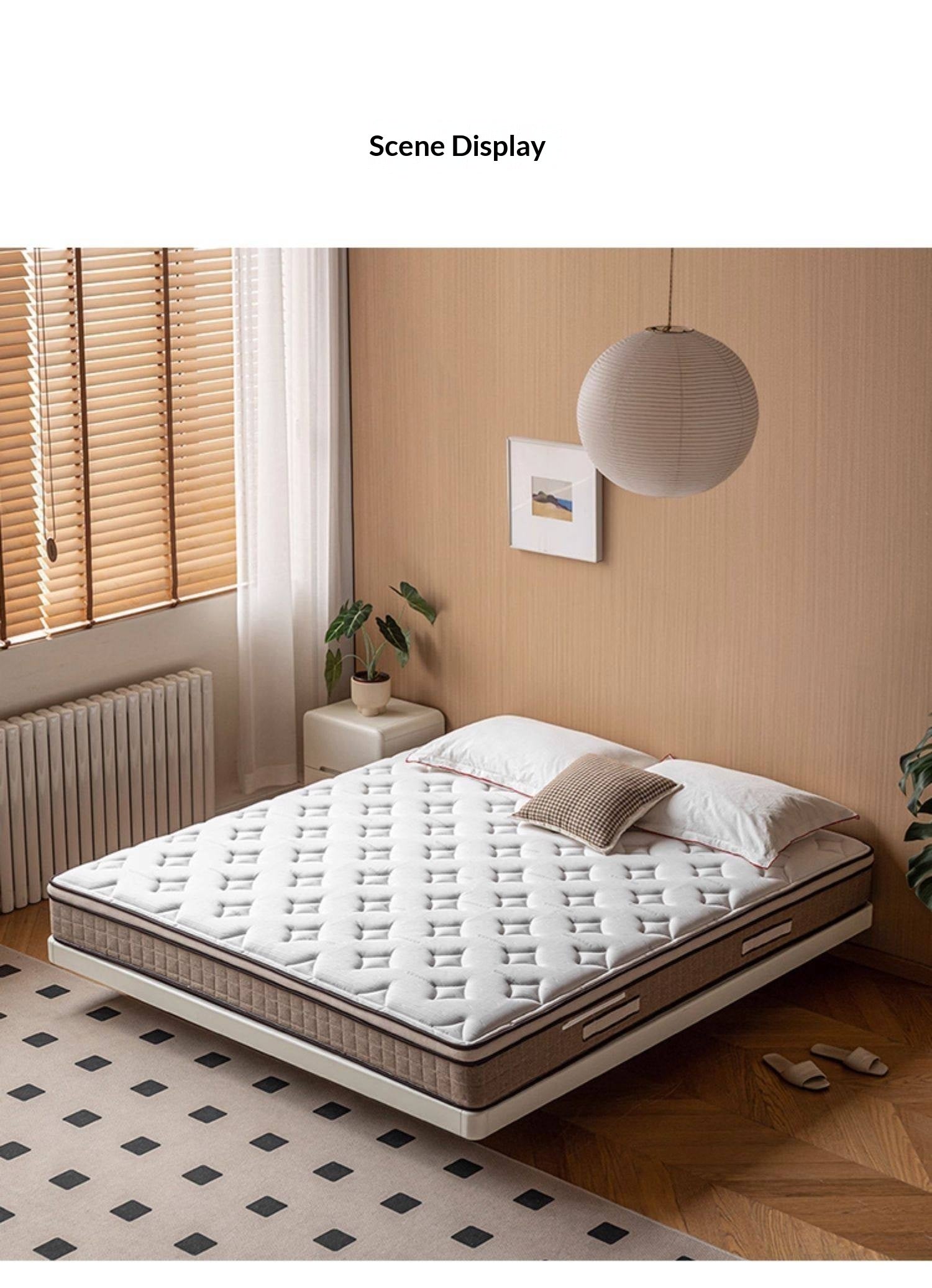 Zero-Glue Latex Mattress with Silver Ion, Soft Sponge, and Independent Spring