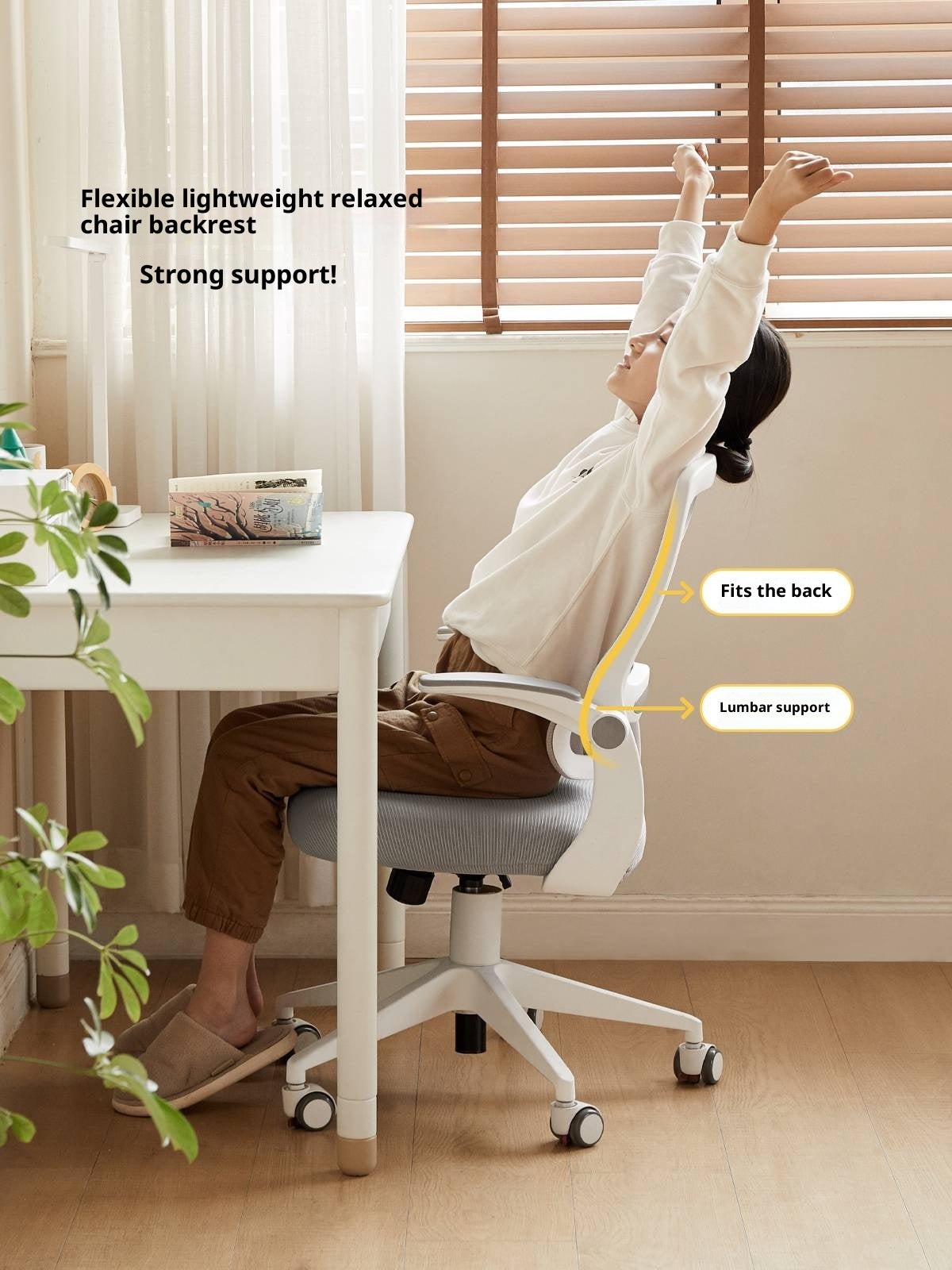 Children's Study Chair With Adjustable Backrest And Lifting Mechanism