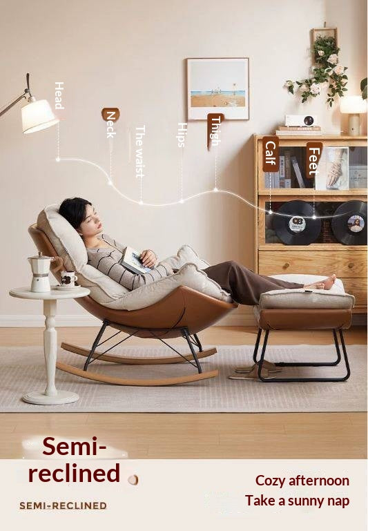 Fabric Rocking Lounge Chair with Soft Cushioned Seat - Best Seller