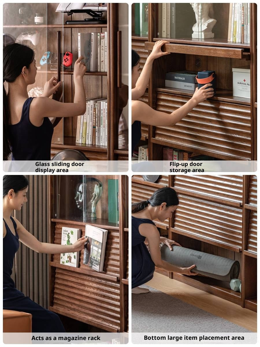 Oak Solid Wood Dustproof Bookcase