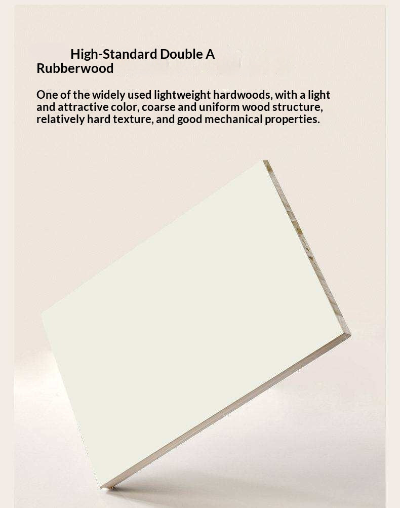 Solid Rubberwood Telescopic Vanity Table with Single-Layer Storage in White Cream