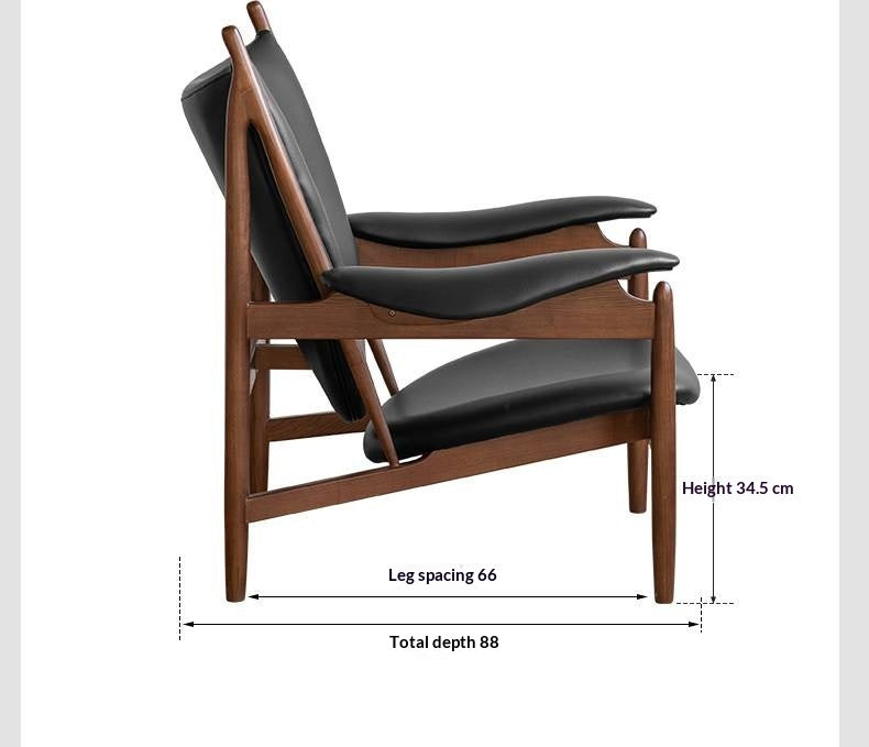 Ash Solid Wood Modern Designer Lounge Chair