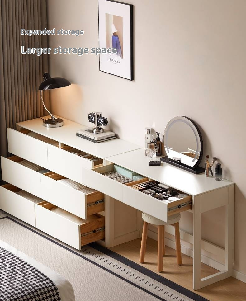 Solid Rubberwood White Cream Wind Dressing Table