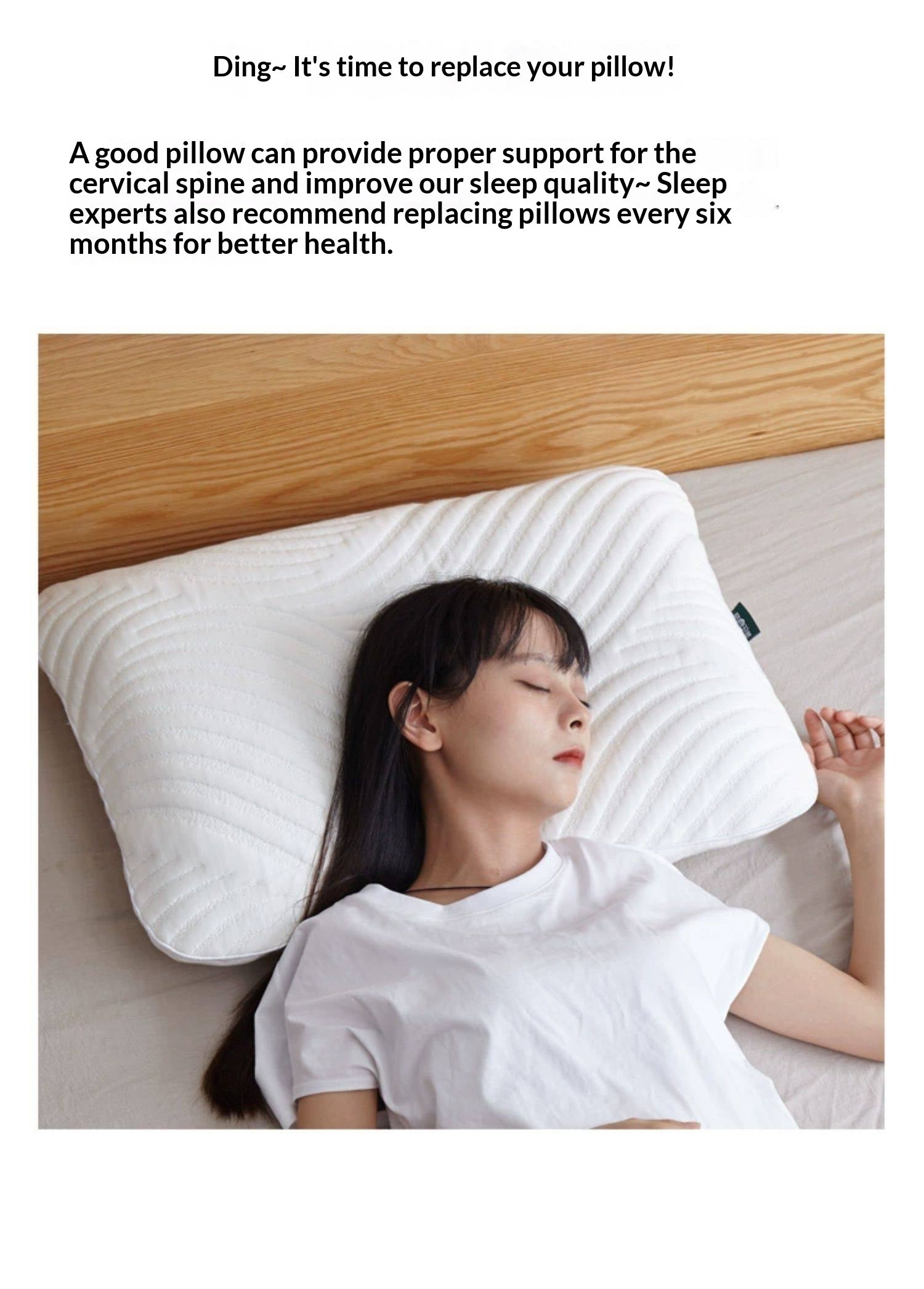 Natural Latex Sleep Pillow with Neck Support Design