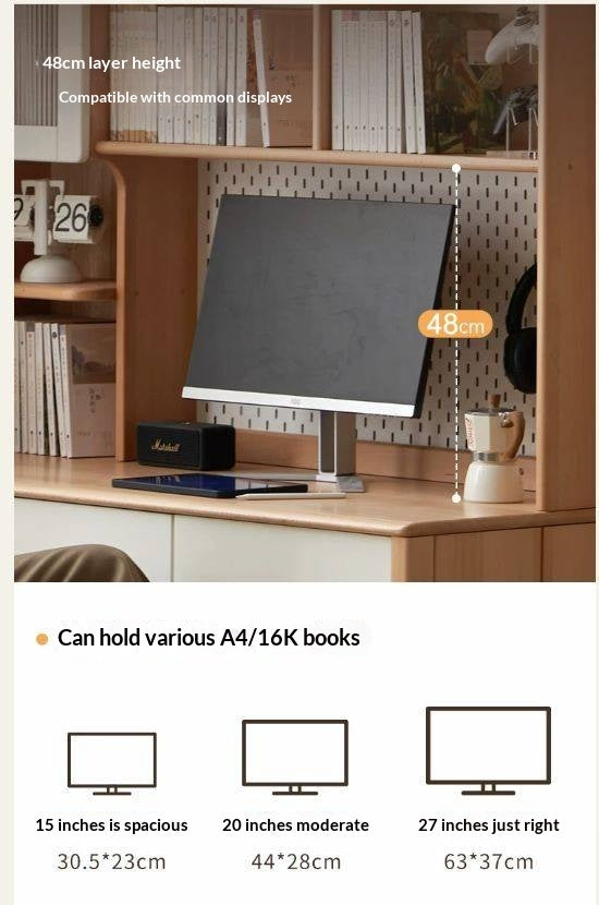 Beech Solid Wood Kids Desk Combination