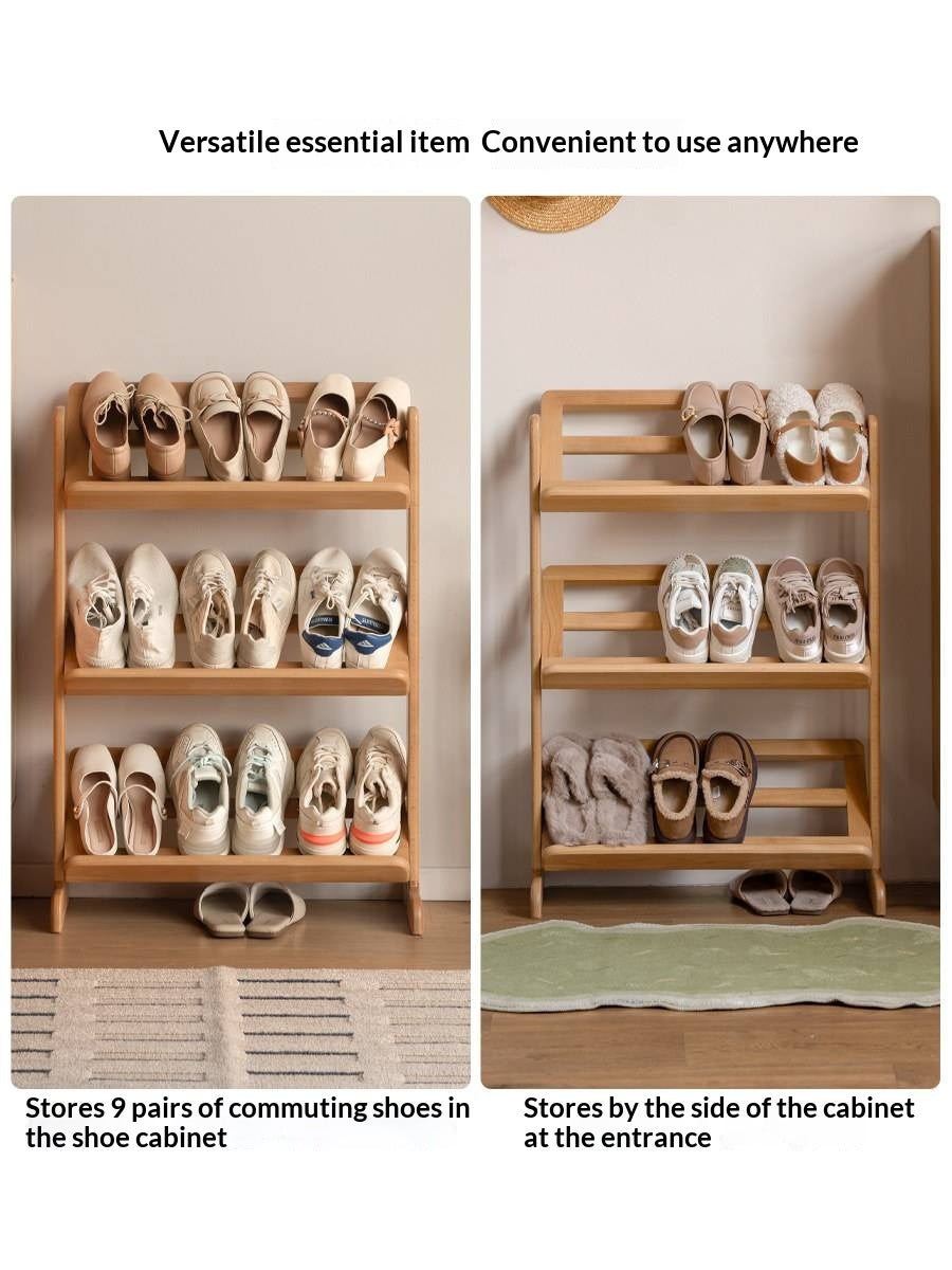 Beech Solid Wood Multi Layer Ultra Thin Shoe Racks