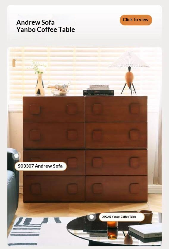 Poplar, Black Walnut, Ash, Cherry, Oak, Birch Solid Wood Retro Module Combination TV Cabinet.