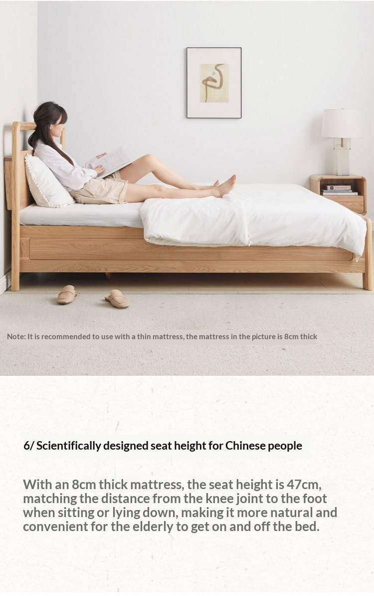 Ash Solid Wood Box Bed Modern Simple