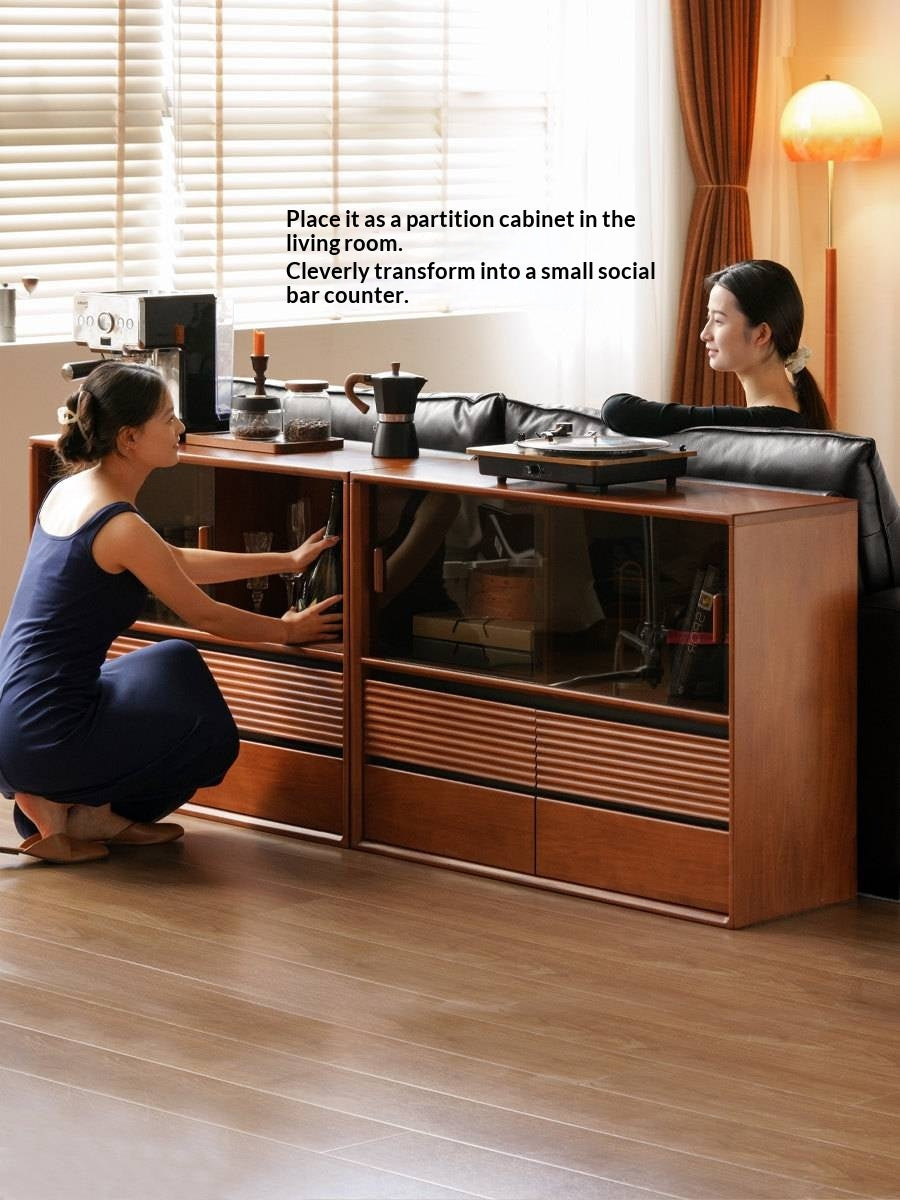 Poplar Solid Wood Vintage Style Study Storage Cabinet