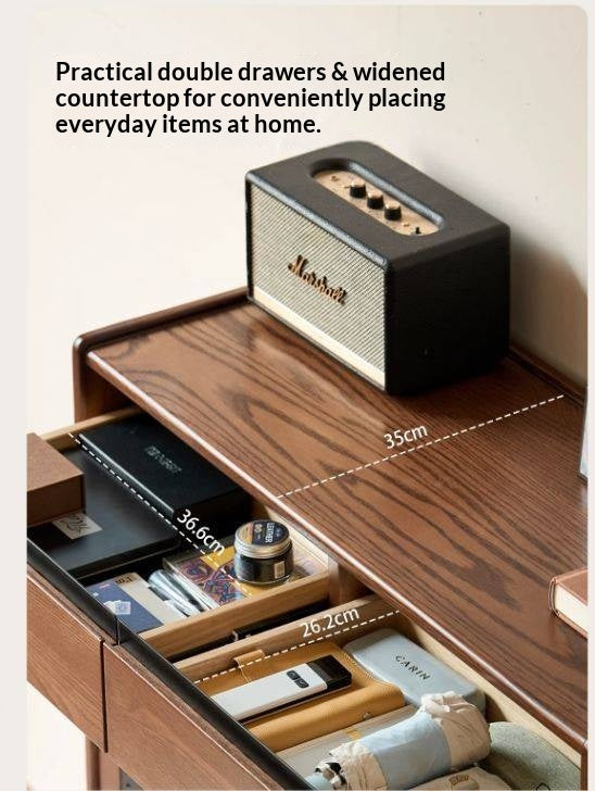 Oak Solid Wood Shoe Cabinet with Flip-Top Compartment and Perforated Metal Door