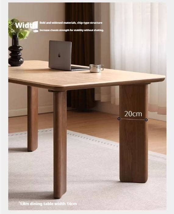 Black Walnut Solid Wood Travertine Slab Light Luxury Dining Table