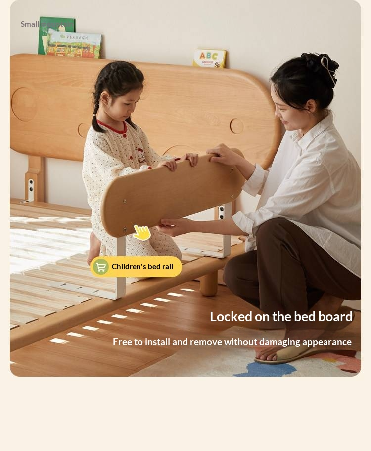 Oak, Beech Children's Bed — Simple Design with Soft-Padded Headboard