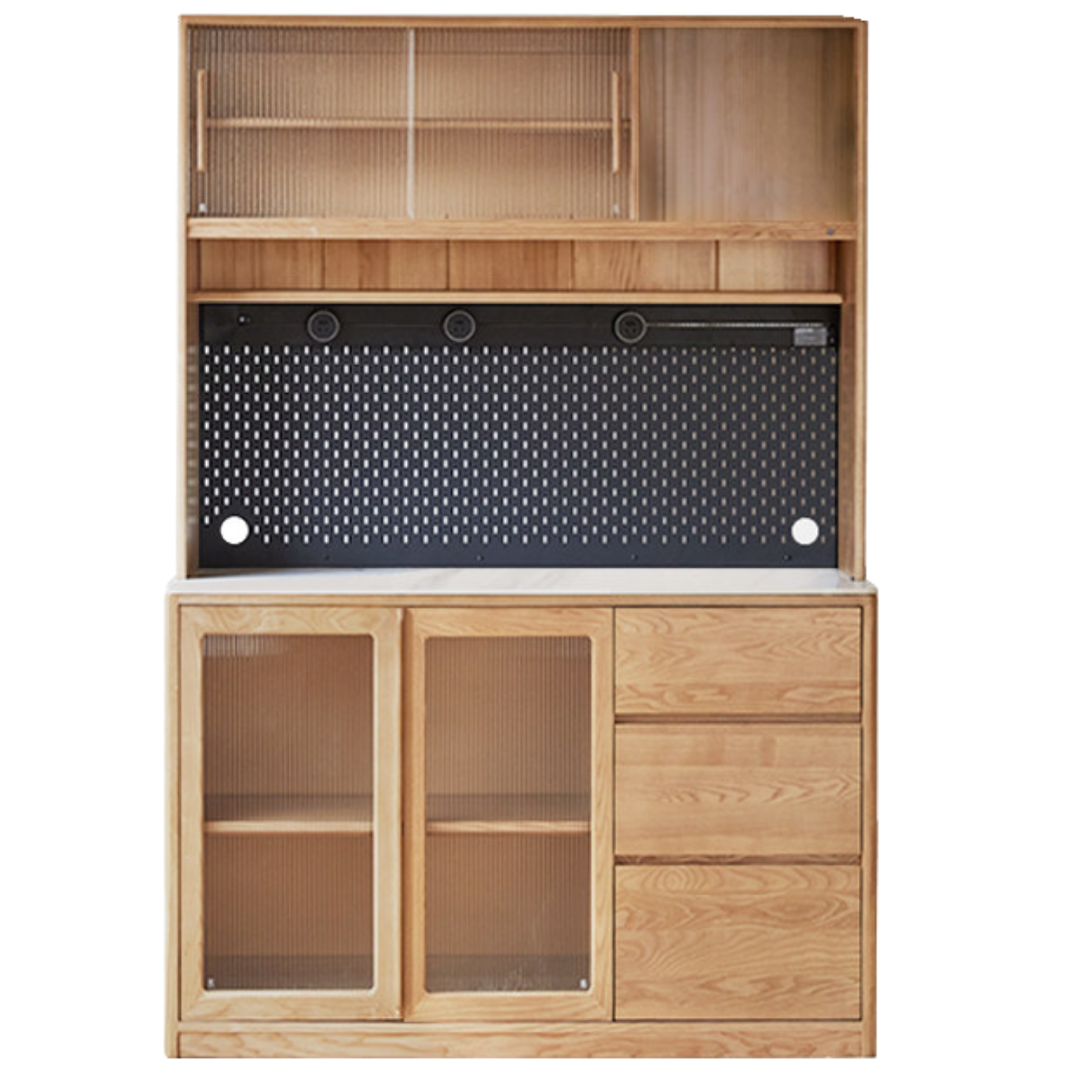 Ash Solid Wood White Wax Rock Plate Sideboard