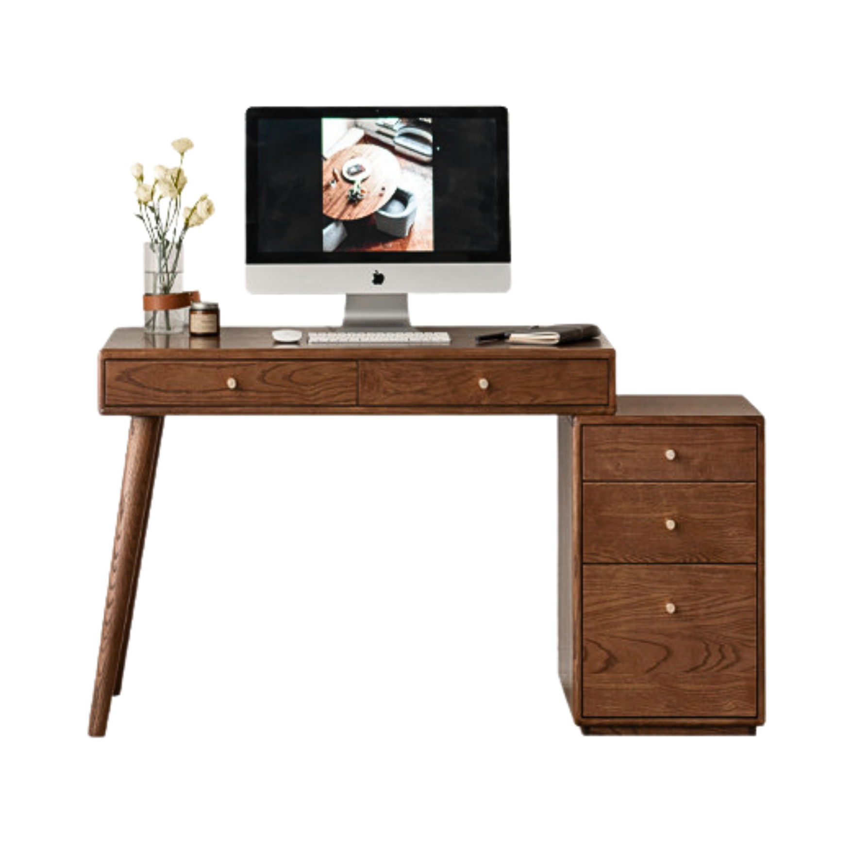 Black walnut, Ash Solid wood telescopic desk modern: