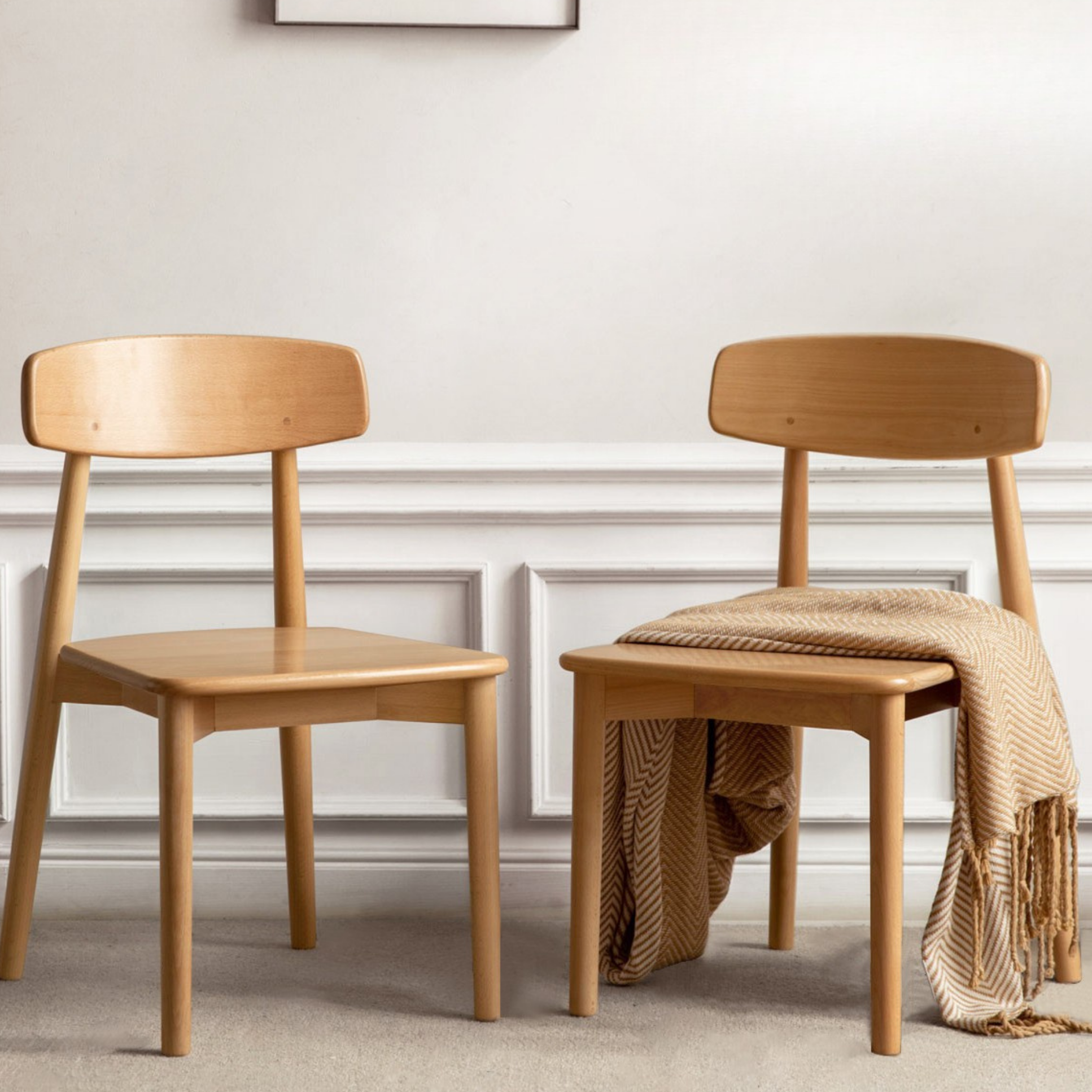 Set 4 pcs European Beech Solid Wood Modern Dining Chair