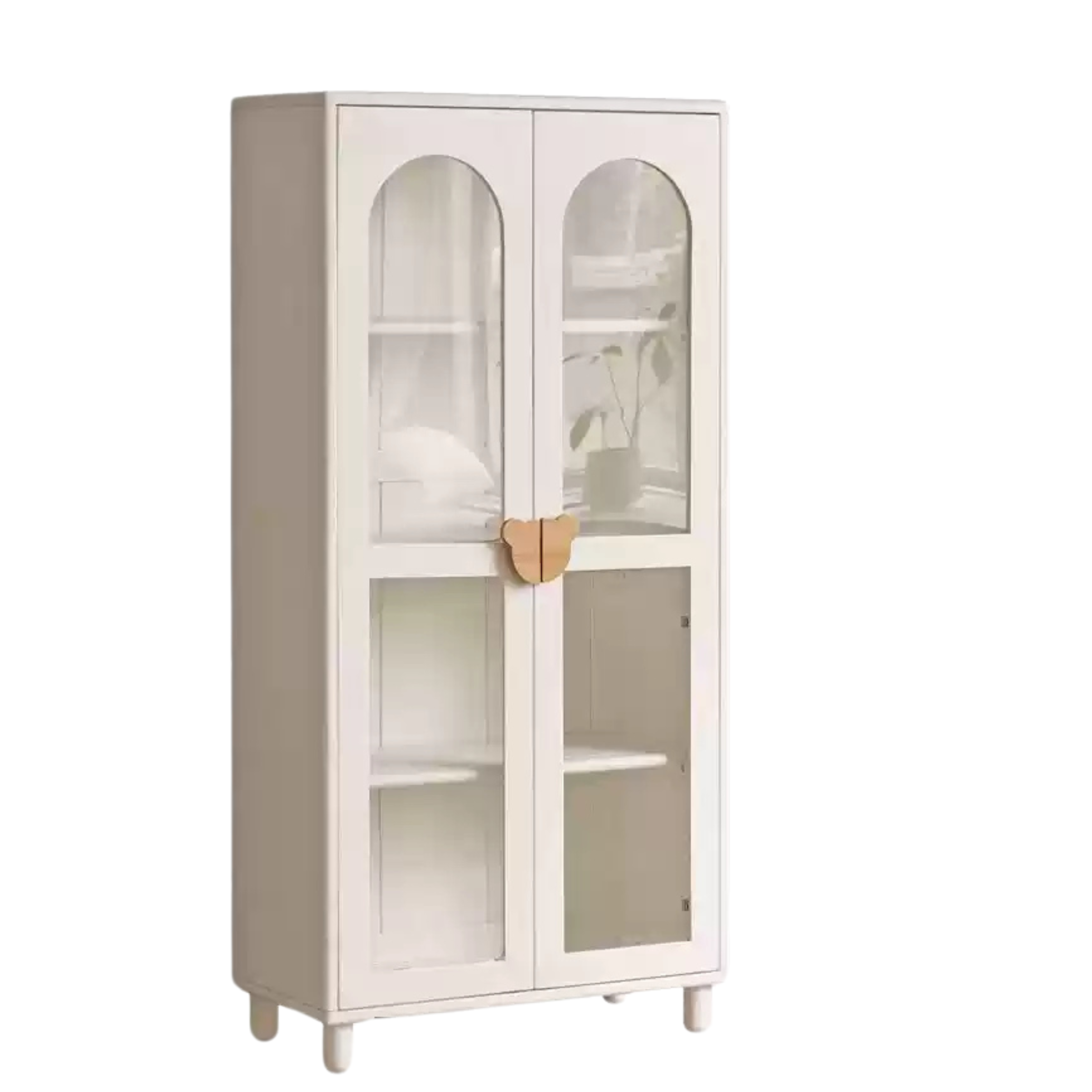 Rubber Solid Wood Cream Style Children's Bookcase