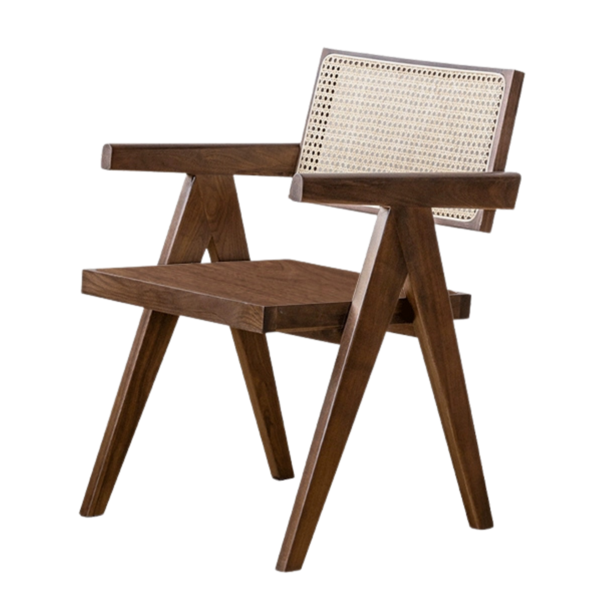 Black Walnut, Ash, Oak, Cherry Solid Wood Light Luxury Rattan Chair