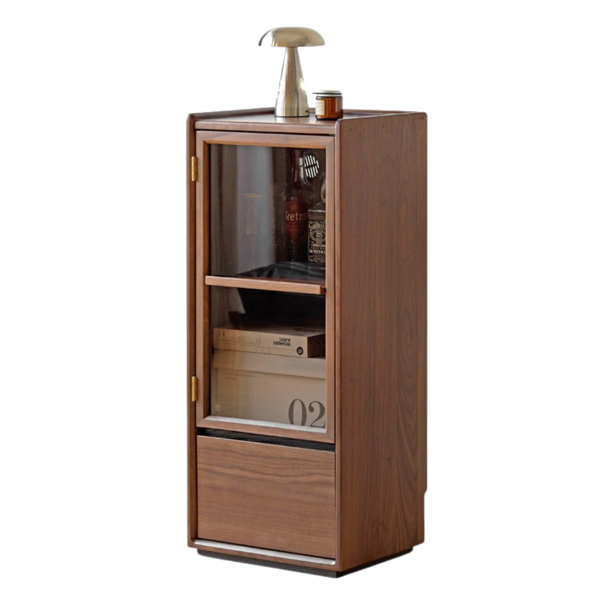 Black Walnut Solid Wood Floor Storage Cabinet