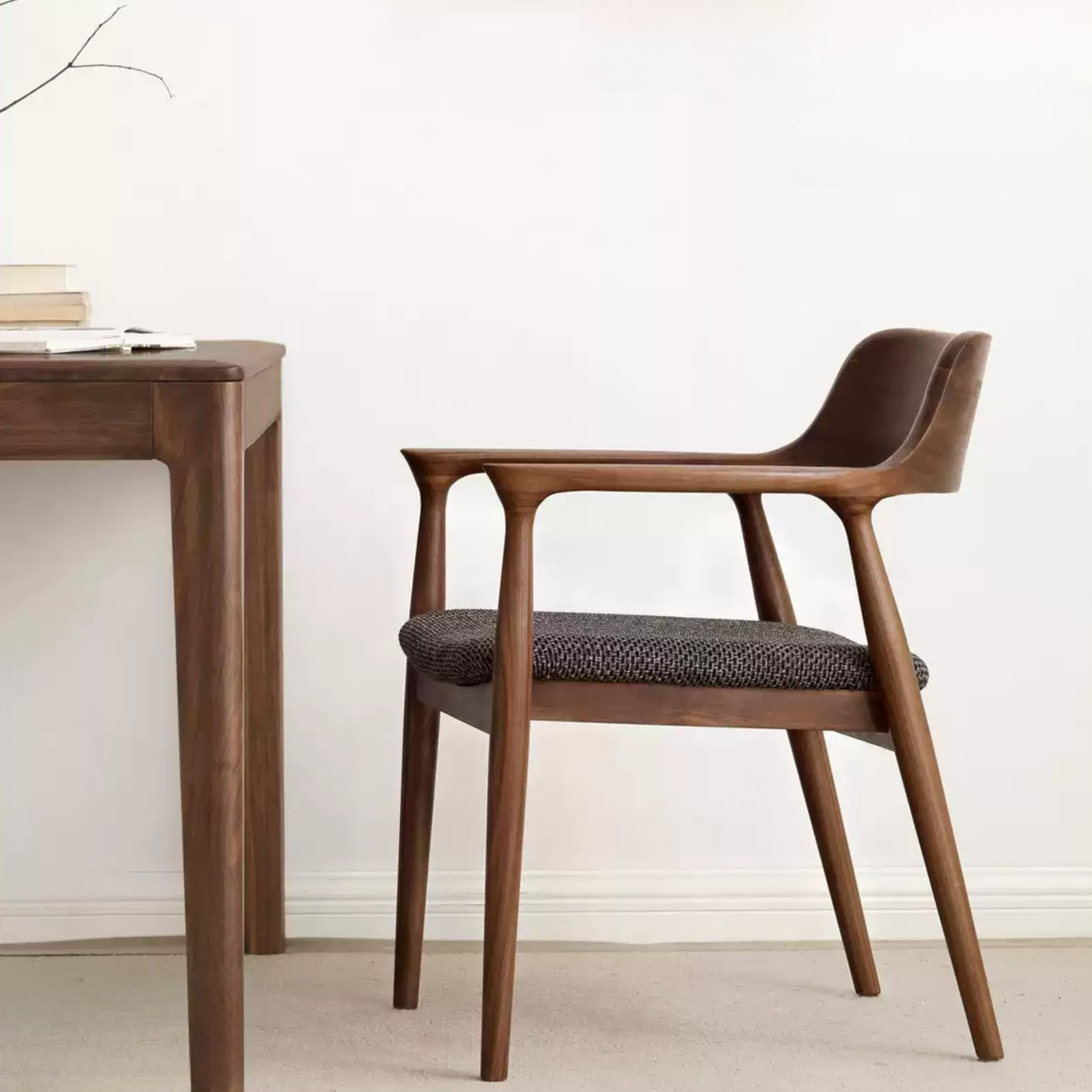 Ash Solid Wood Makeup Chair Dining Chair