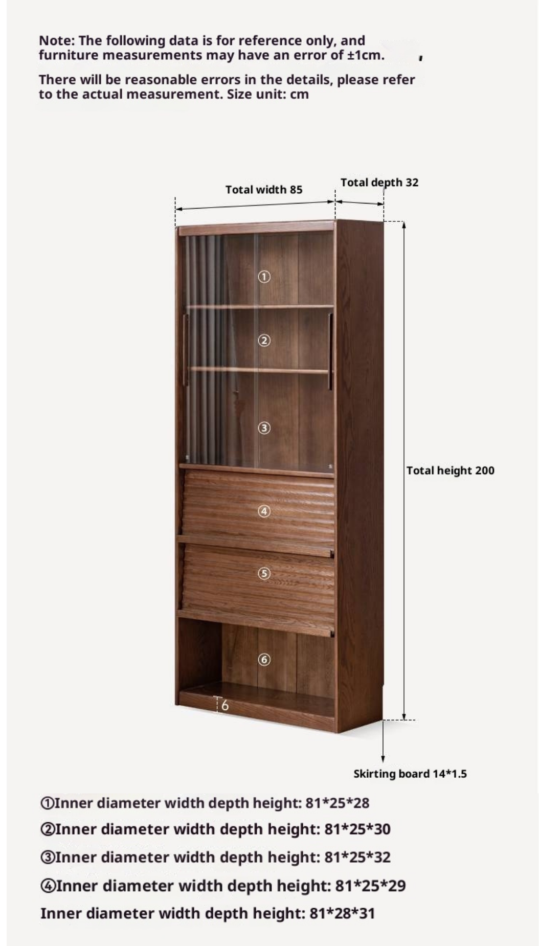Oak Solid Wood Bookshelf with Dustproof Display Cabinet Storage