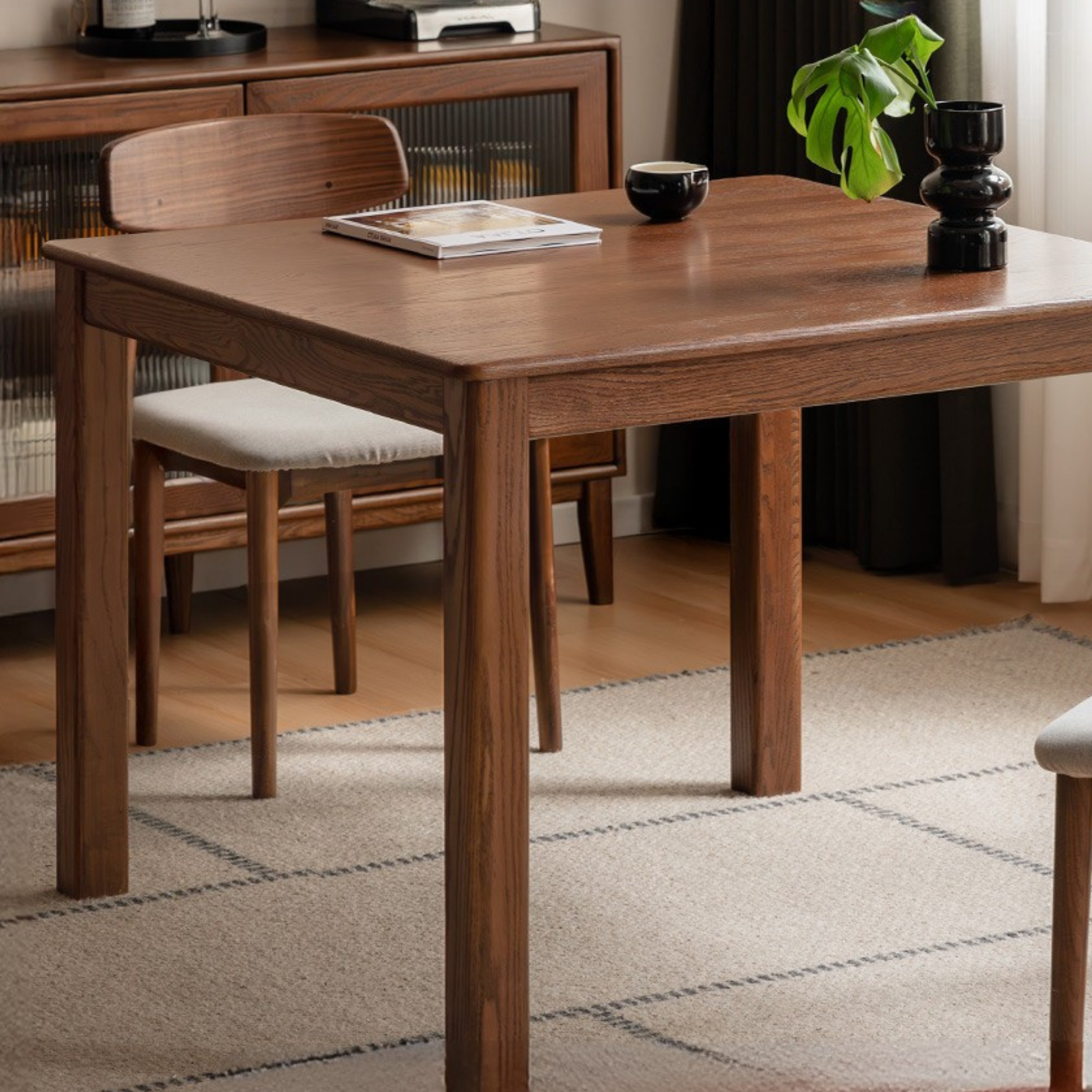 Oak Solid Wood Square Dining Table