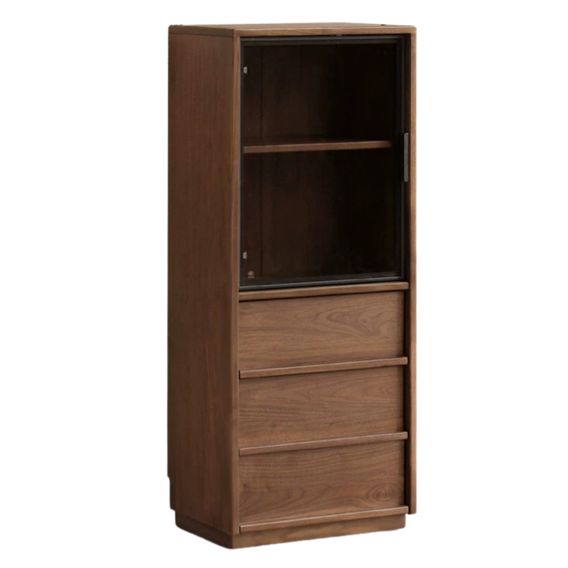 Black Walnut, Ash Solid Wood Side Cabinet With Light Display