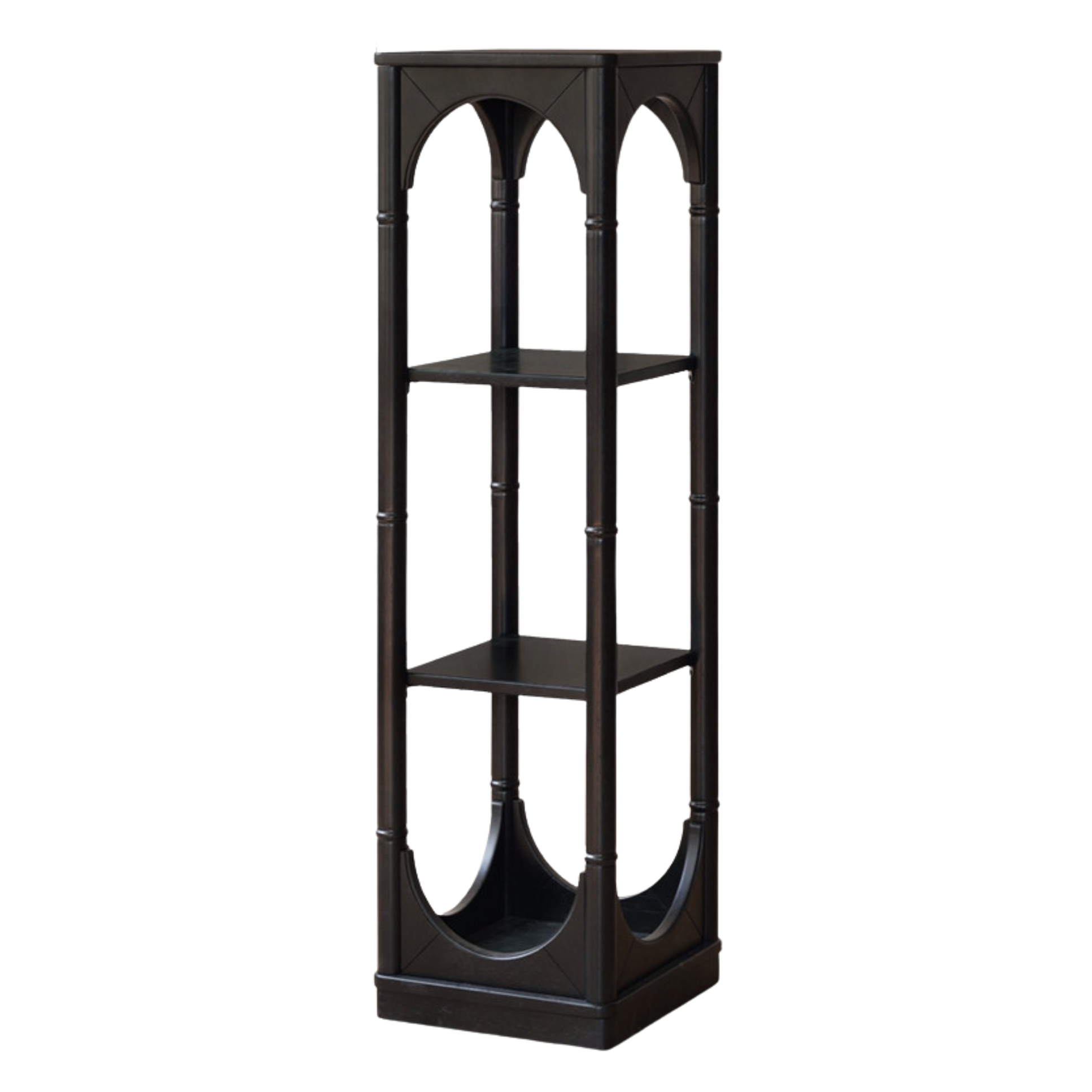 Solid Rubberwood, Tulipwood Solid Wood French Retro Corner Bookcase