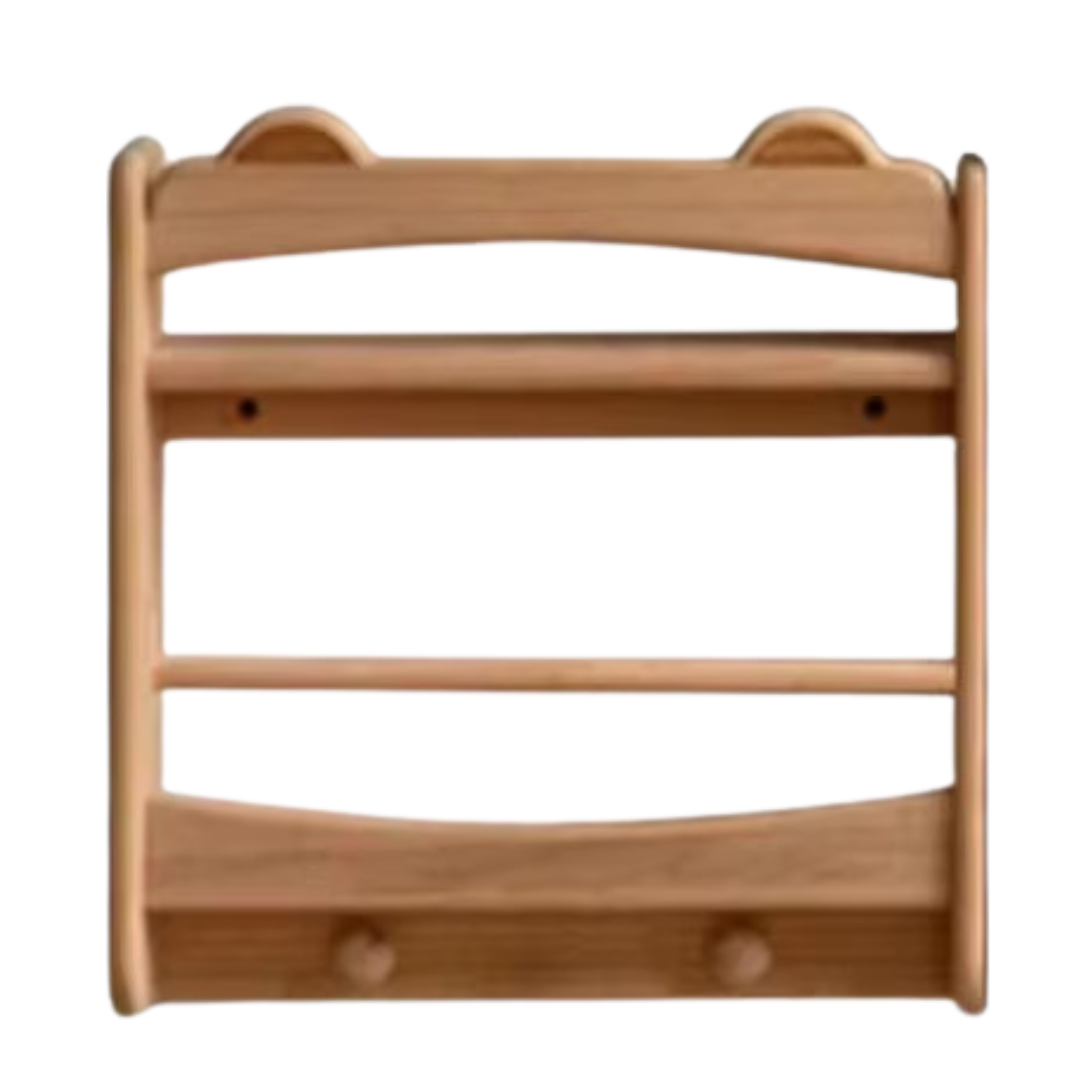 Beech solid wood Cute Bear wall-mounted bookshelf  display shelf