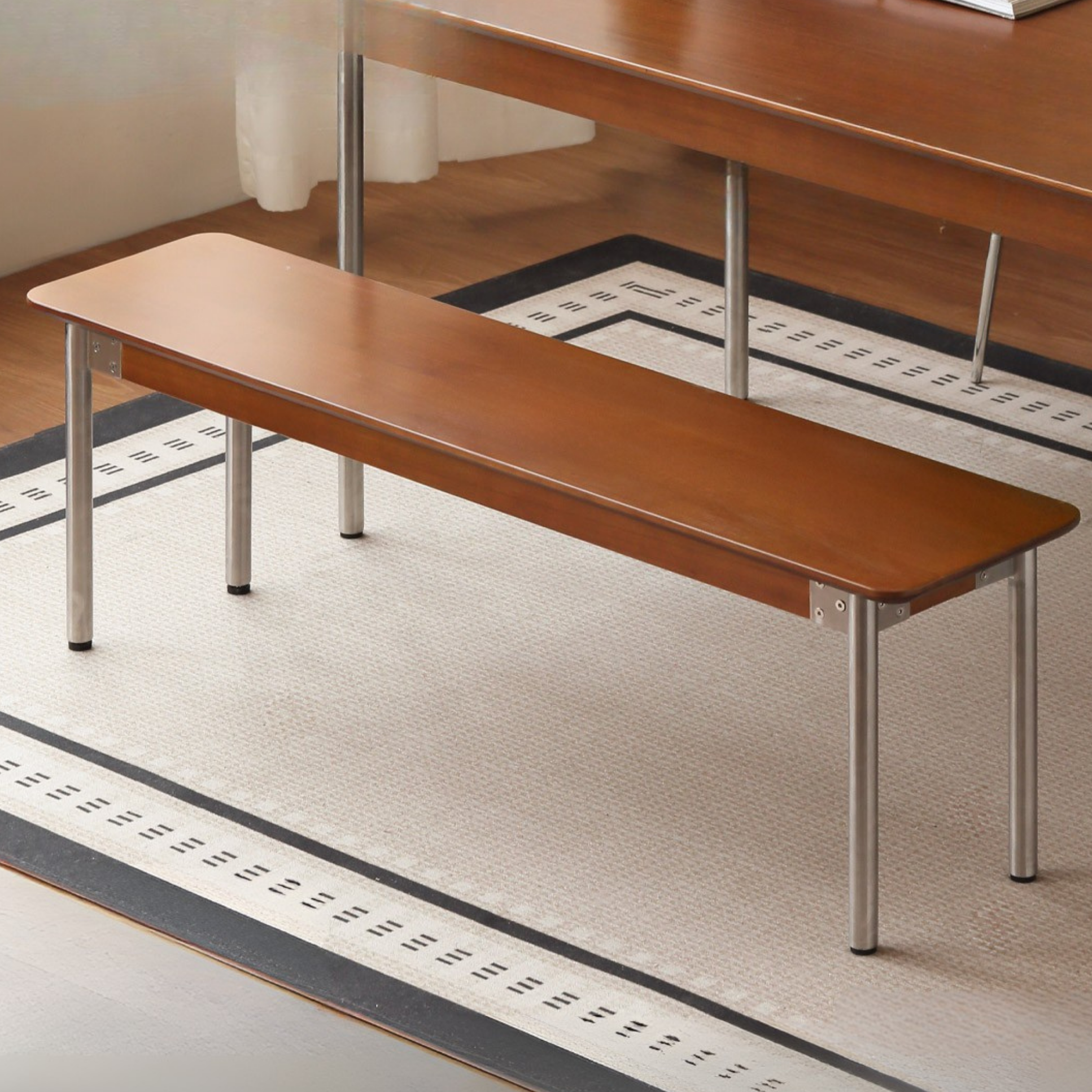 Poplar Solid Wood Medieval Retro Long Bench