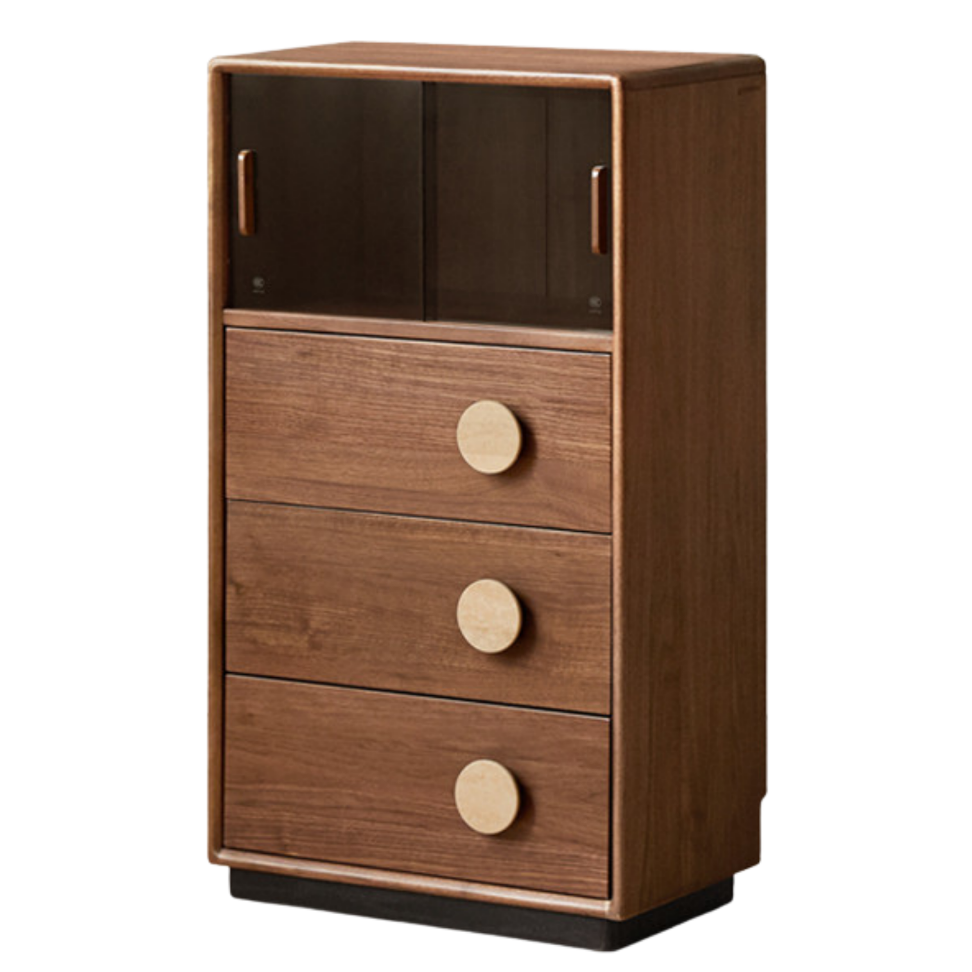 Black Walnut Solid Wood Retro Side Cabinet