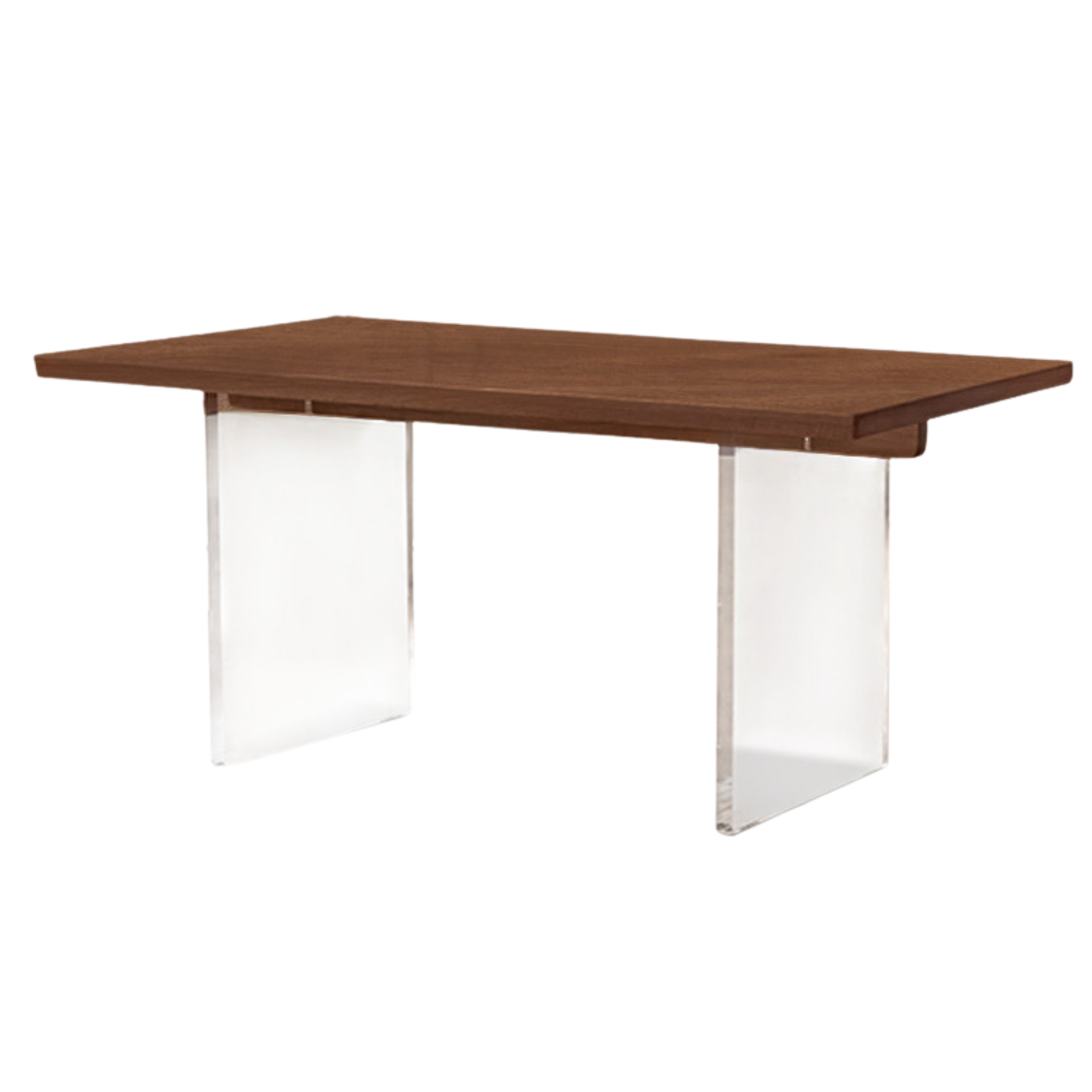 Black Walnut, South American Walnut, Oak Solid Wood Acrylic Suspension Dining Table