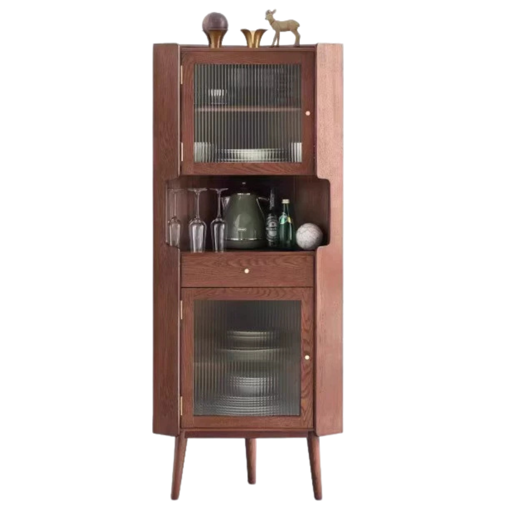 Oak Solid Wood Corner Nordic Storage Cabinet