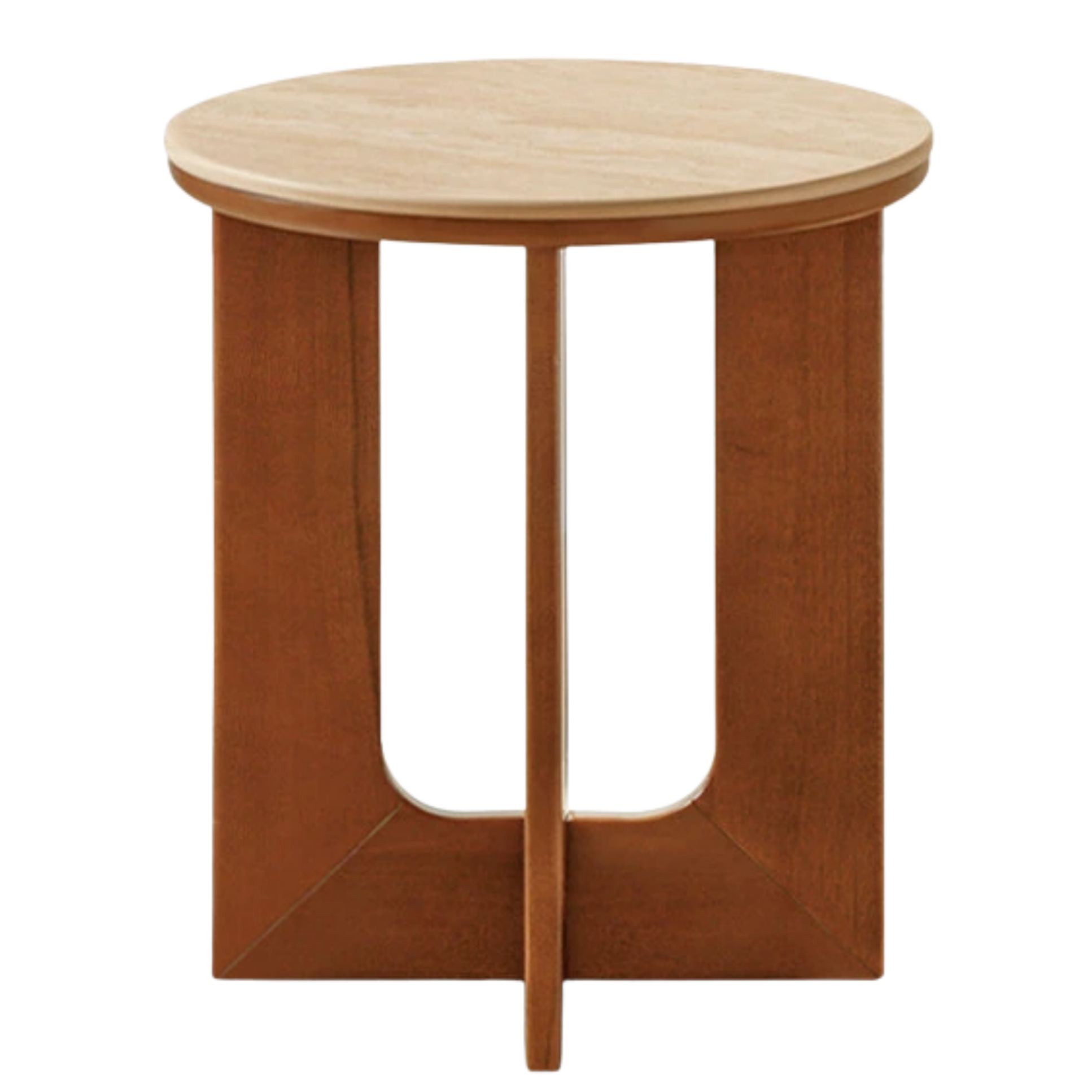 Black Walnut, Poplar Solid Wood Wabi-Sabi Style Rock Board Side Table