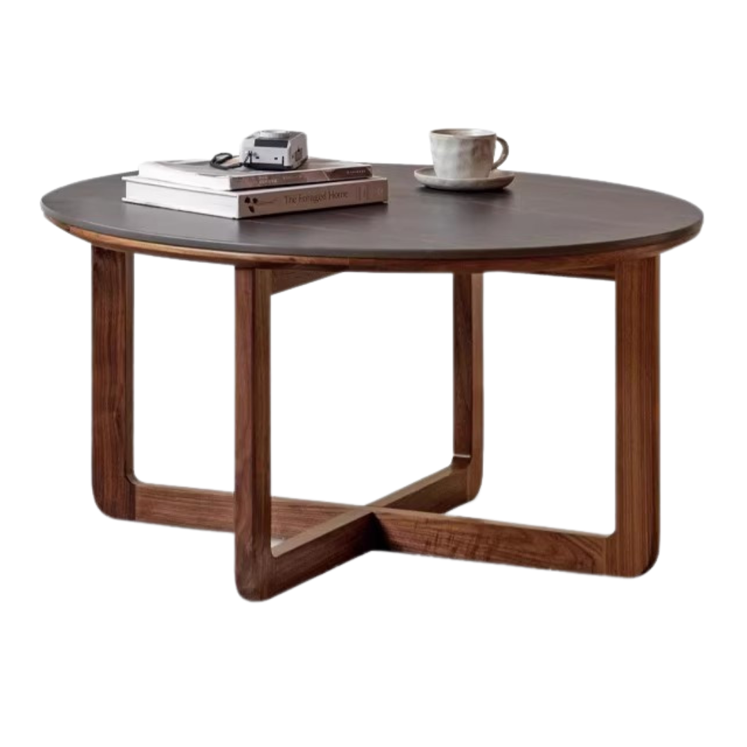 Black Walnut solid wood Combination coffee table rock surface: