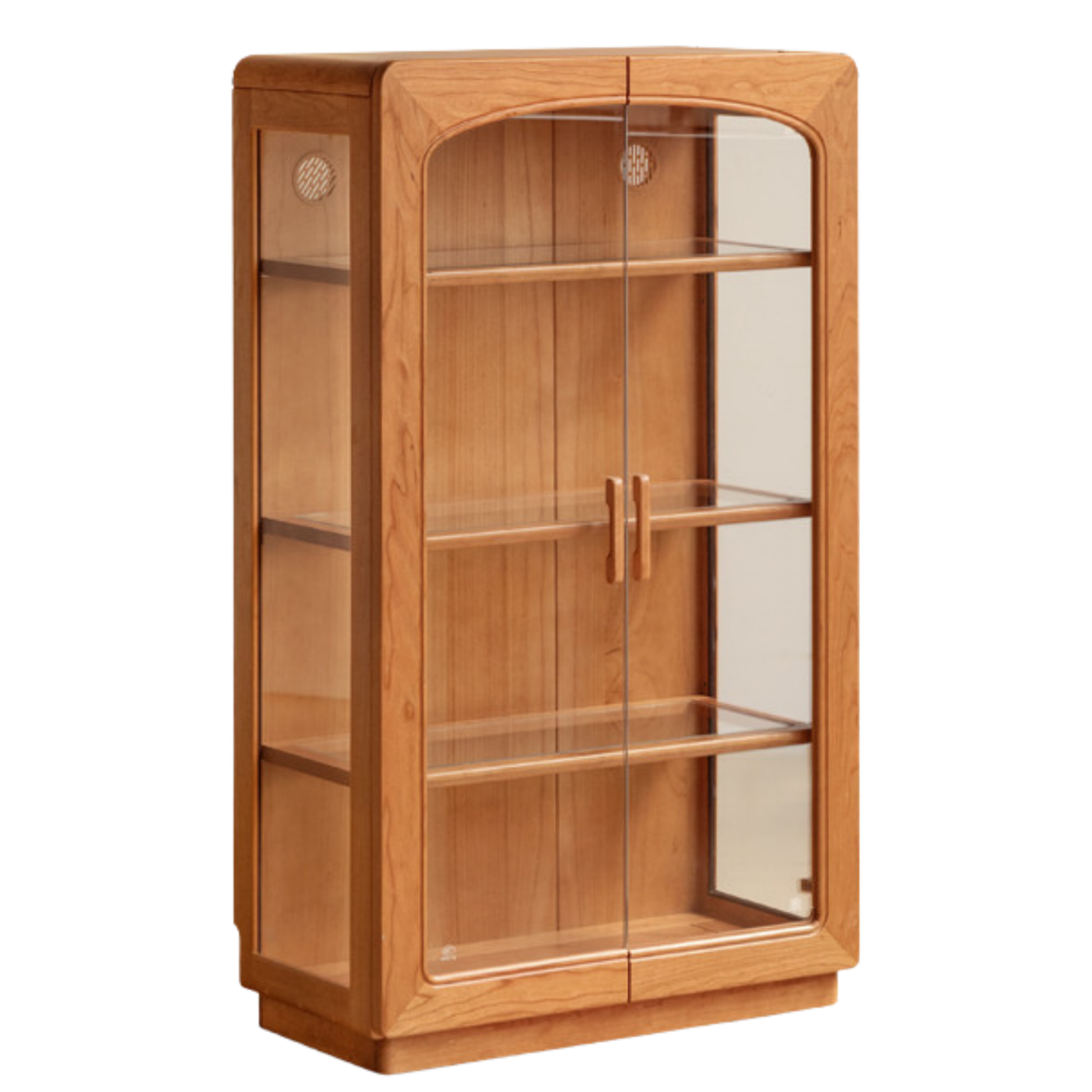 Cherry Solid Wood Retro Style With Light Side Cabinet
