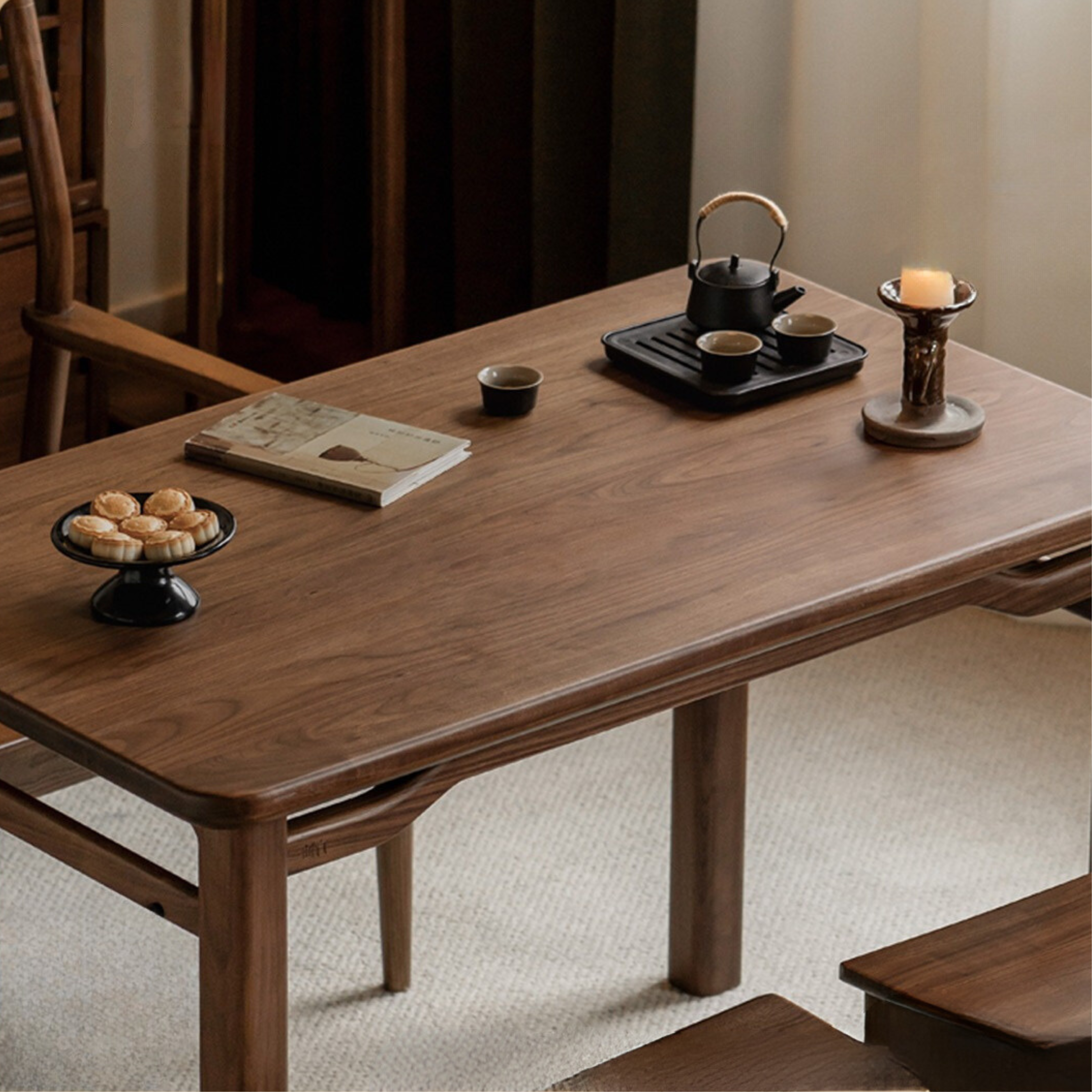 Black walnut, Ash solid wood style tea table